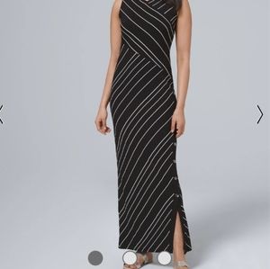 WHBM Stripe Maxi Dress XS b&w